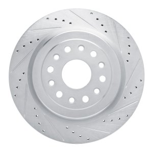 Ram 1500 Brake Rotor (1) - Rear Right - R1 Concepts - Drilled & Slotted - Silver - `19-`25